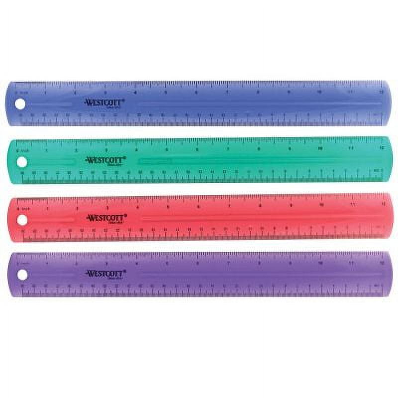 Westcott 6 Acrylic Ruler, Imperial, Metric, Clear, 0.04 lb., for Office, 1  Count 