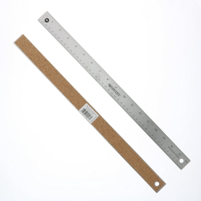 Breman Precision Metal Ruler 18 Inch - Stainless Steel Cork Back Metal  Ruler - Premium Steel Straight Edge 18 inch Metal Ruler Set of 2 - Flexible  Stainless Steel Ruler - Imperial and Metric Ruler 