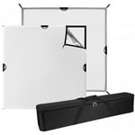 Westcott Scrim Jim Cine Kit (4' x 4') Heavy Duty Frame with 3/4 Stop Diffusion and Silver/White Bounce Reflector - Includes Carry Case