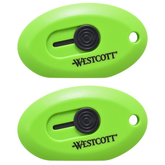 Westcott 2-pack Compact Magnetic Ceramic Retractable Blade Box Cutter