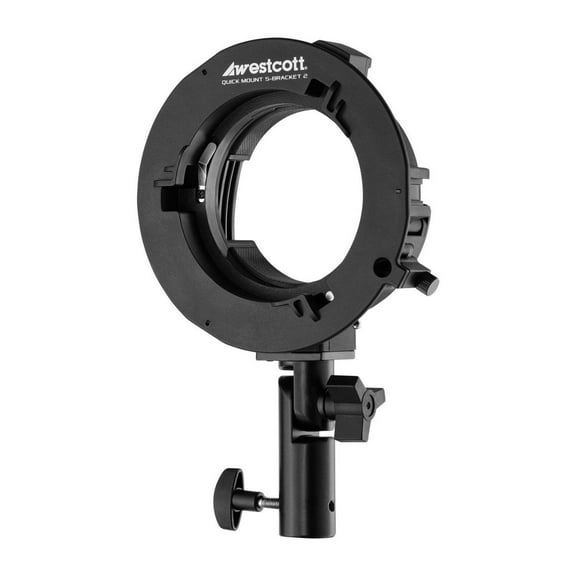 Westcott Quick-Mount Uni-Body S-Bracket 2 with Bowens Compatibility and Built-In Umbrella Mount (Black)