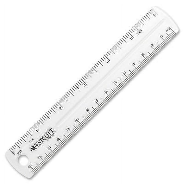 Transparent Shatter-Resistant Plastic Ruler, Standard/Metric, 6 Transparent Shatter-Resistant Plastic Ruler, Standard/Metric, 6