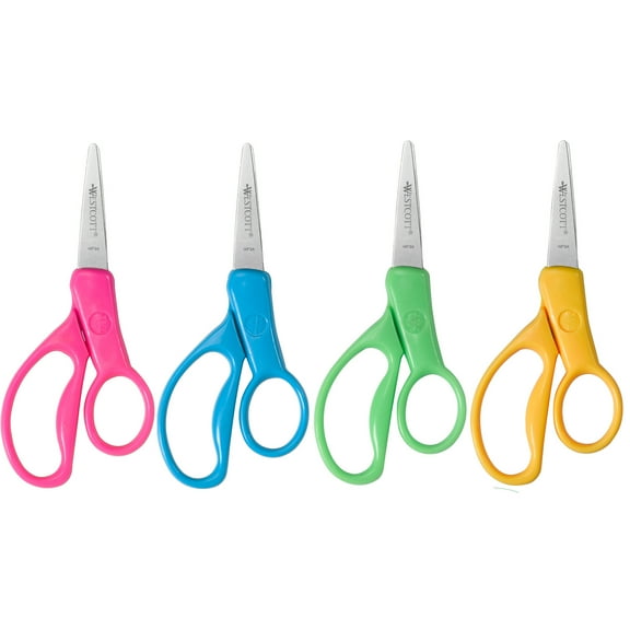 Westcott 5" Pointed Kid Scissors, Assorted, Pack of 30