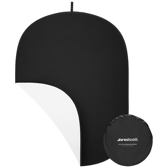 Westcott 5x6.5' Collapsible 2-In-1 Backdrop, Black White