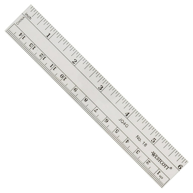 Westcott Shatterproof 6 Plastic Standard Ruler, Clear (45016))