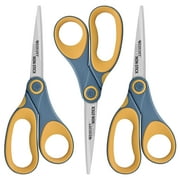Westcott 8-Inch Titanium Non-Stick Straight Scissors, Yellow, 3-Pack