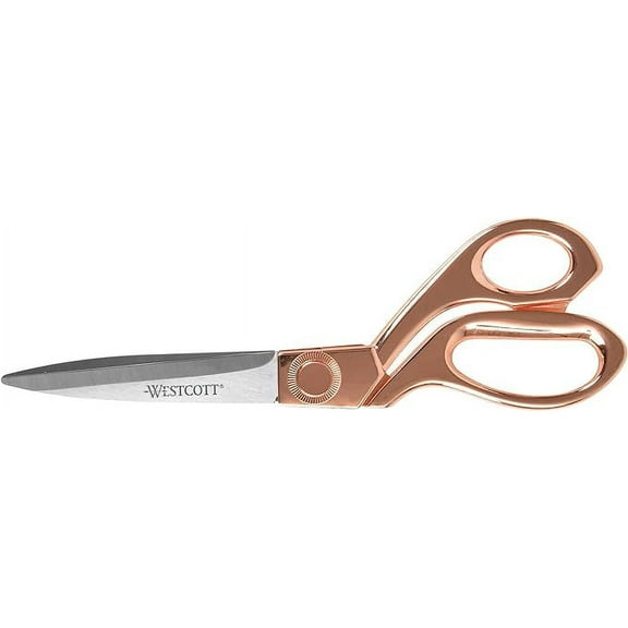 Westcott 16968 8-Inch Stainless Steel Rose Gold Scissors For Office and Home