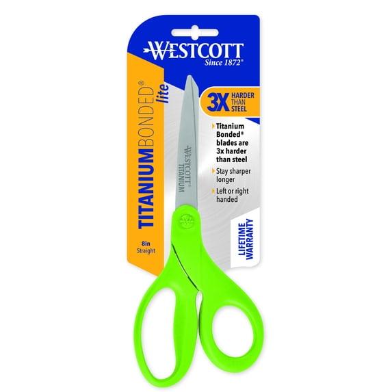 Westcott 8" Titanium Lite Hard Handle Scissor, Assorted Colors
