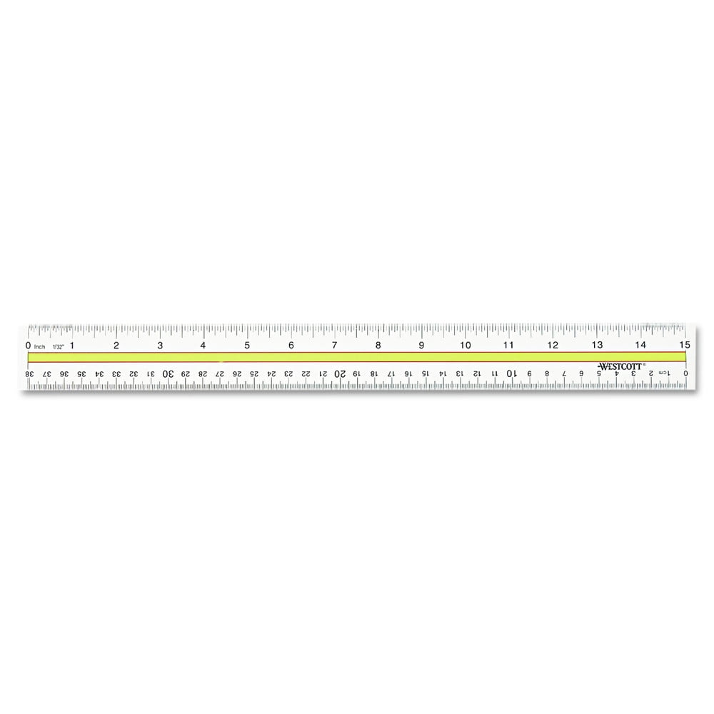 Westcott Acrylic Data Highlight Reading Ruler With Tinted Guide, 15 ...