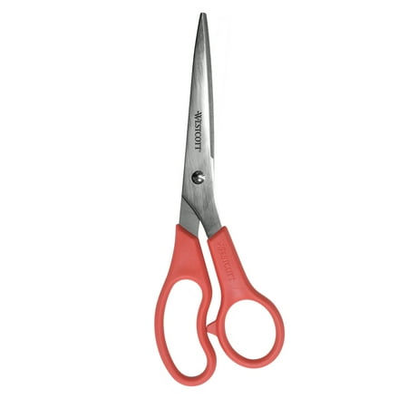 Westcott All-Purpose Scissors, 8", Stainless Steel, Red, High School, for Office, 1-Count