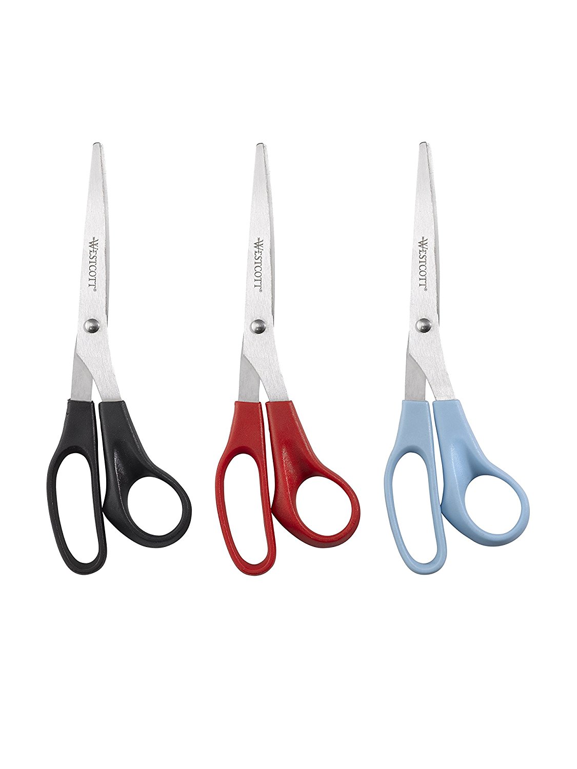 Westcott All Purpose Value Scissors, 8", Straight, 3-Pack, Assorted Colors - image 1 of 8