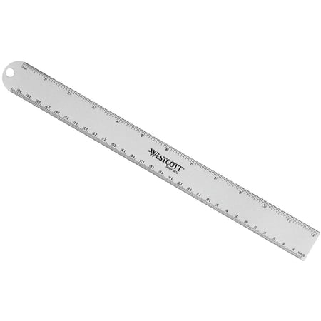 Westcott Anodized Aluminum Ruler, 12", Color Varies 14174 — Residential Use, Standard Application
