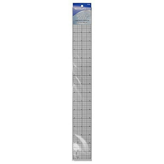 Westcott Beveled Graph Ruler, 2 x 18", Transparent (B-85B)