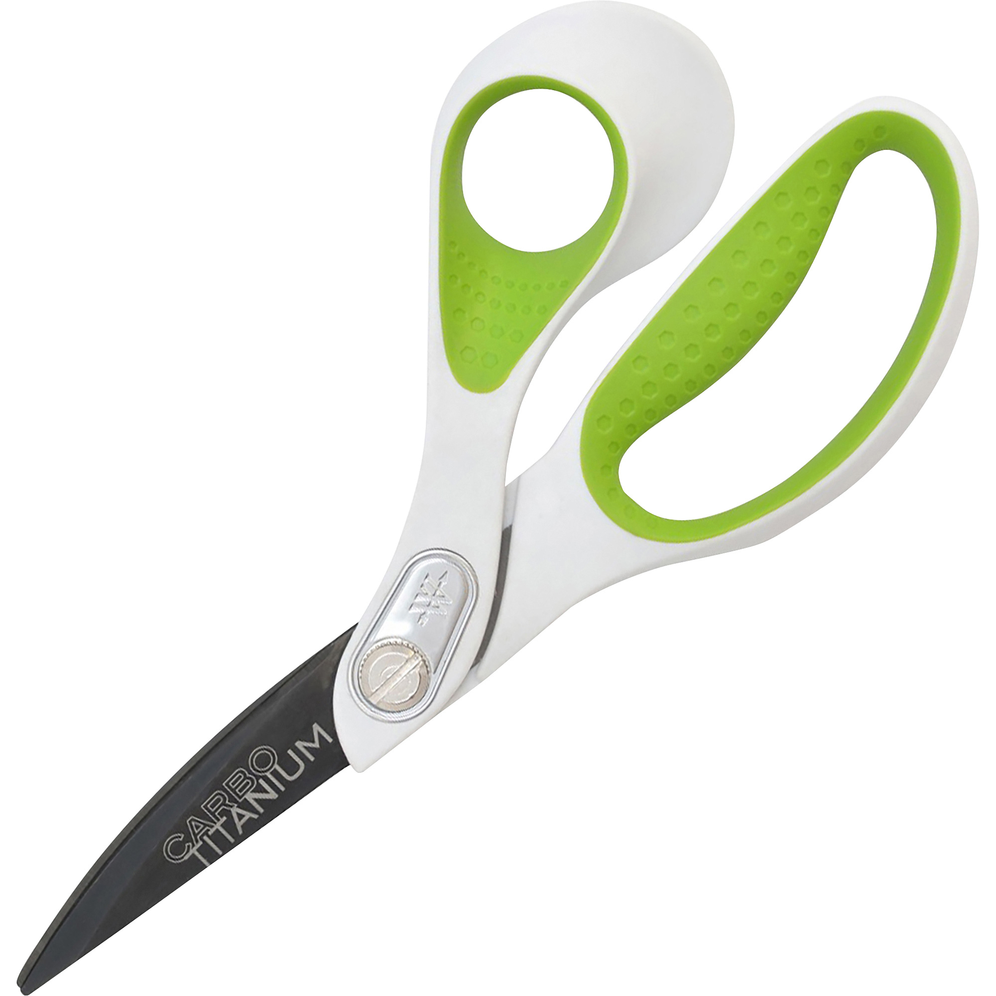Westcott Carbo Titanium Bonded Scissors, 8", Bent, Green/White, for