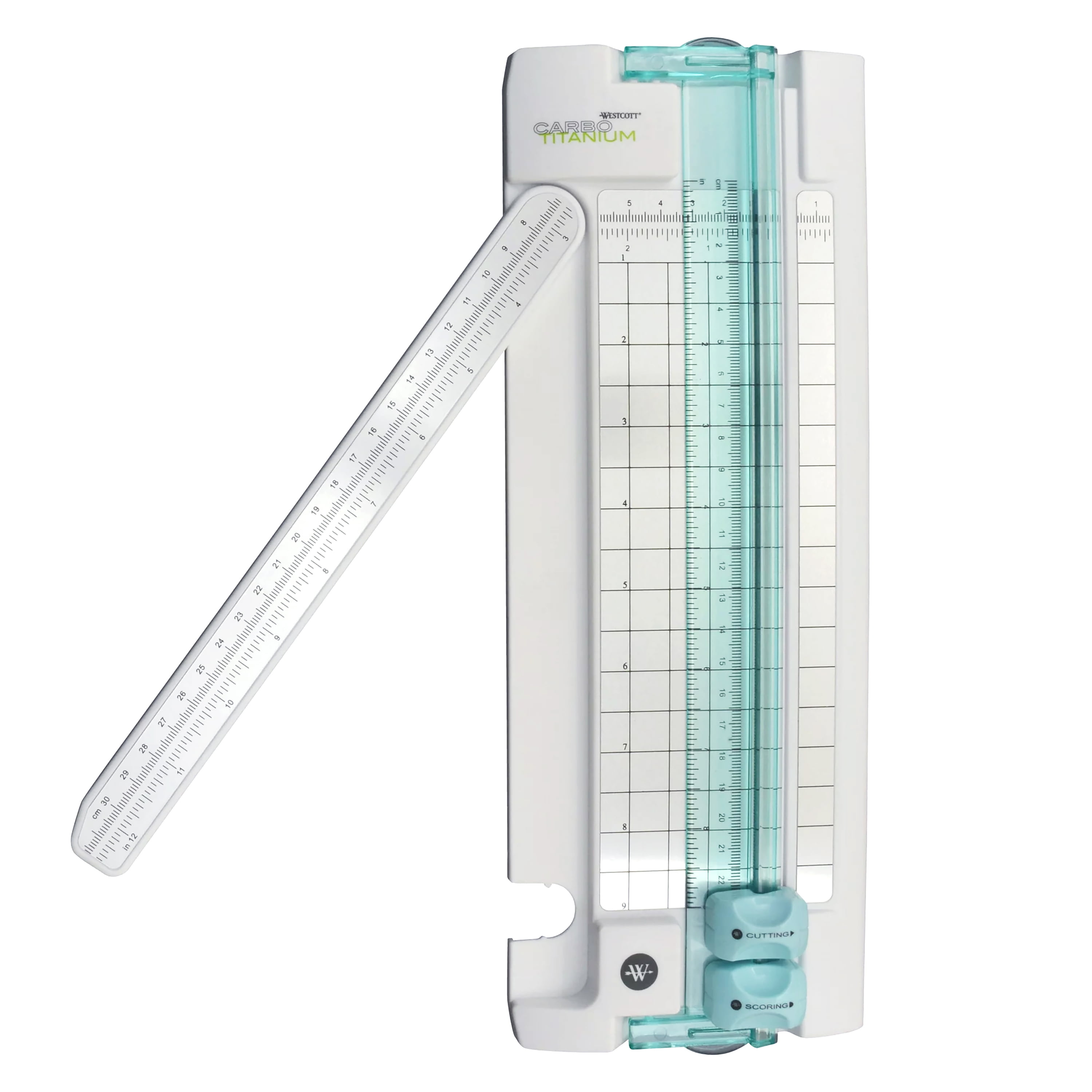 Westcott Carbo Titanium Narrow Body Paper Trimmer, 9", White, for Craft/Scrapbooking, 1-Count