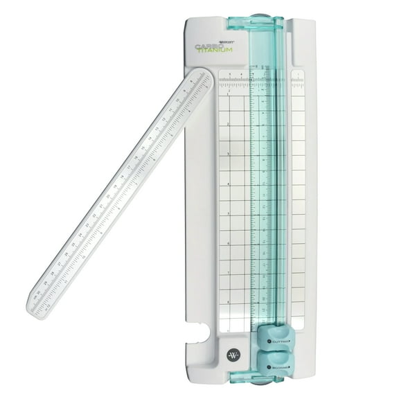 Westcott Carbo Titanium Narrow Body Paper Trimmer, 9", White, for Craft/Scrapbooking, 1-Count
