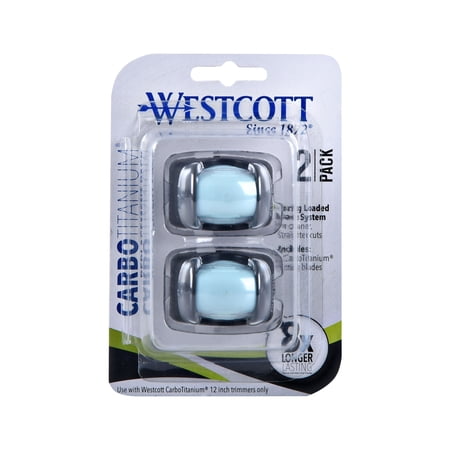 Westcott Carbo Titanium Replacement Blades, for 12" Trimmers, Black/Blue, 2-Pack