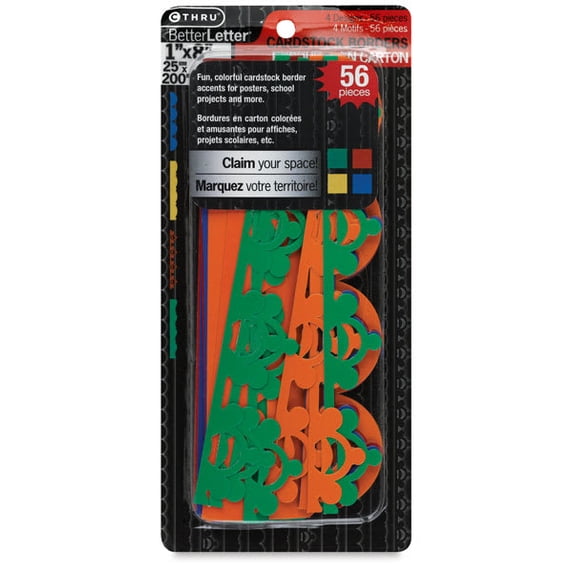 Westcott Cardstock Letters - 1" x 8", Assorted, Borders