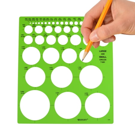 Westcott Circle Template, Large & Small Circles, Plastic, for Craft, 1-Count, Adult Use