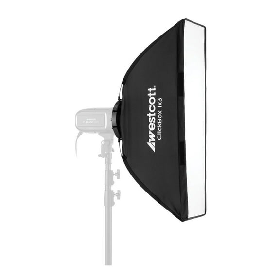 Westcott ClickBox 1x3 Softbox - Removable Diffuser, Silver Interior with Bowens S-Mount