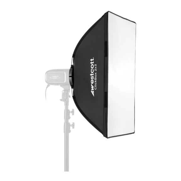 Westcott ClickBox 2x3 Softbox - Removable Diffuser, Silver Interior with Bowens S-Mount