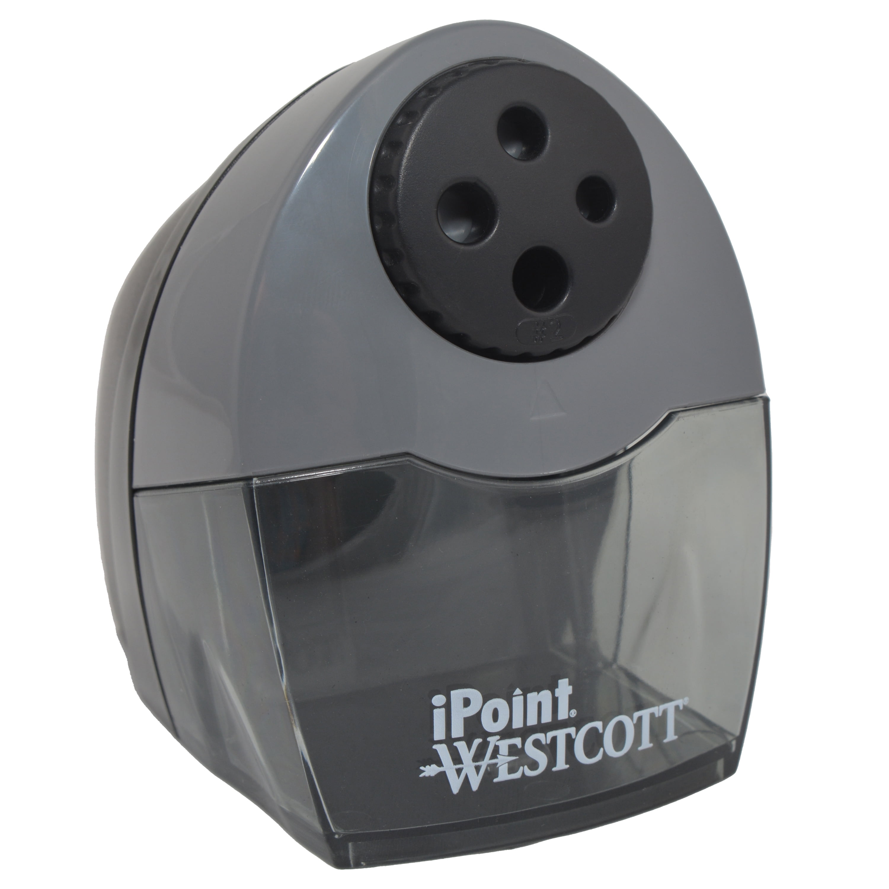 Westcott Compact Electric Multi Hole Horizontal Pencil Sharpener, Black