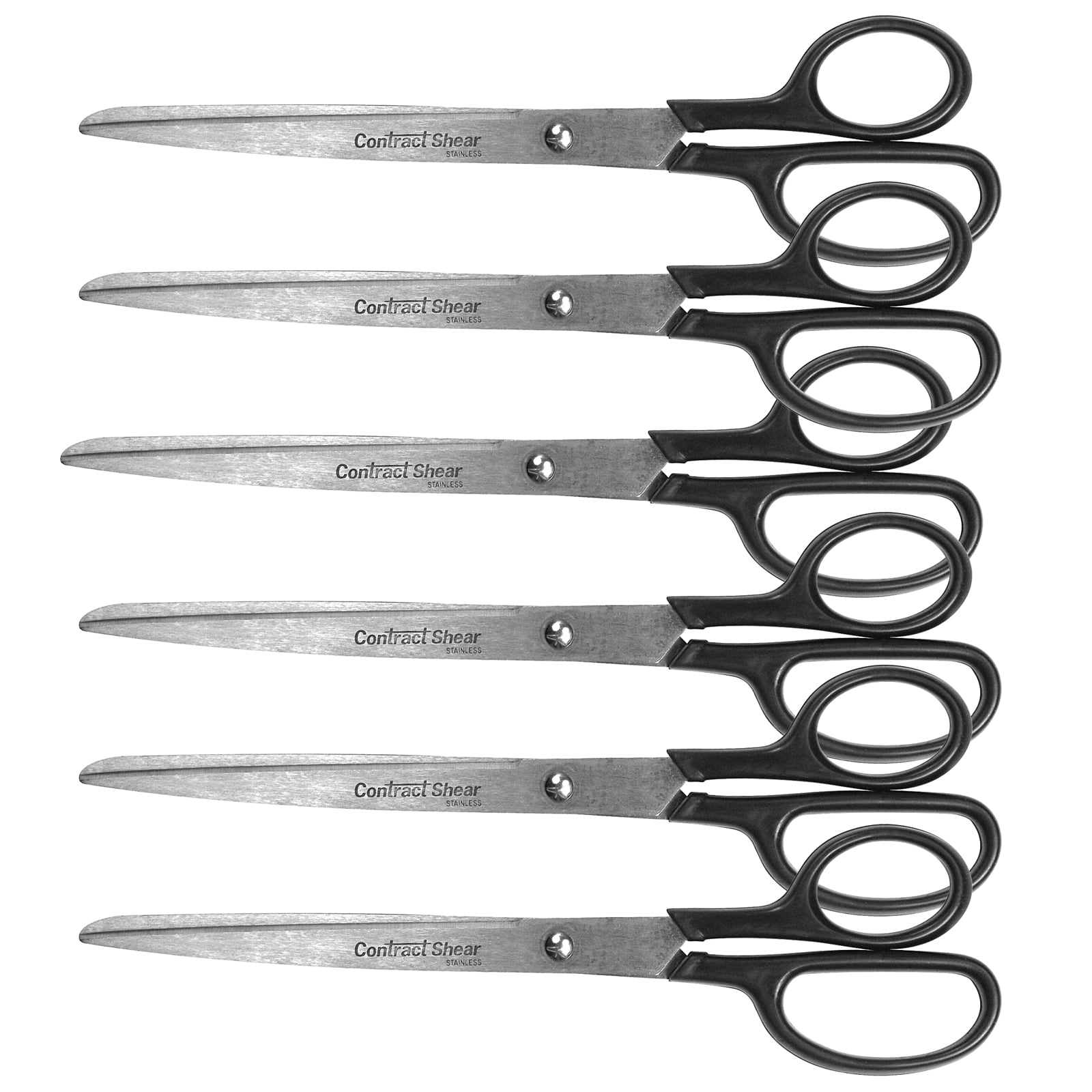 Westcott Contract Stainless Steel Scissors 9", Black, Pack of 6