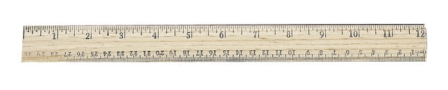 Westcott Double Beveled Edge Hardwood School Ruler, 16ths/Metric, 12 ...