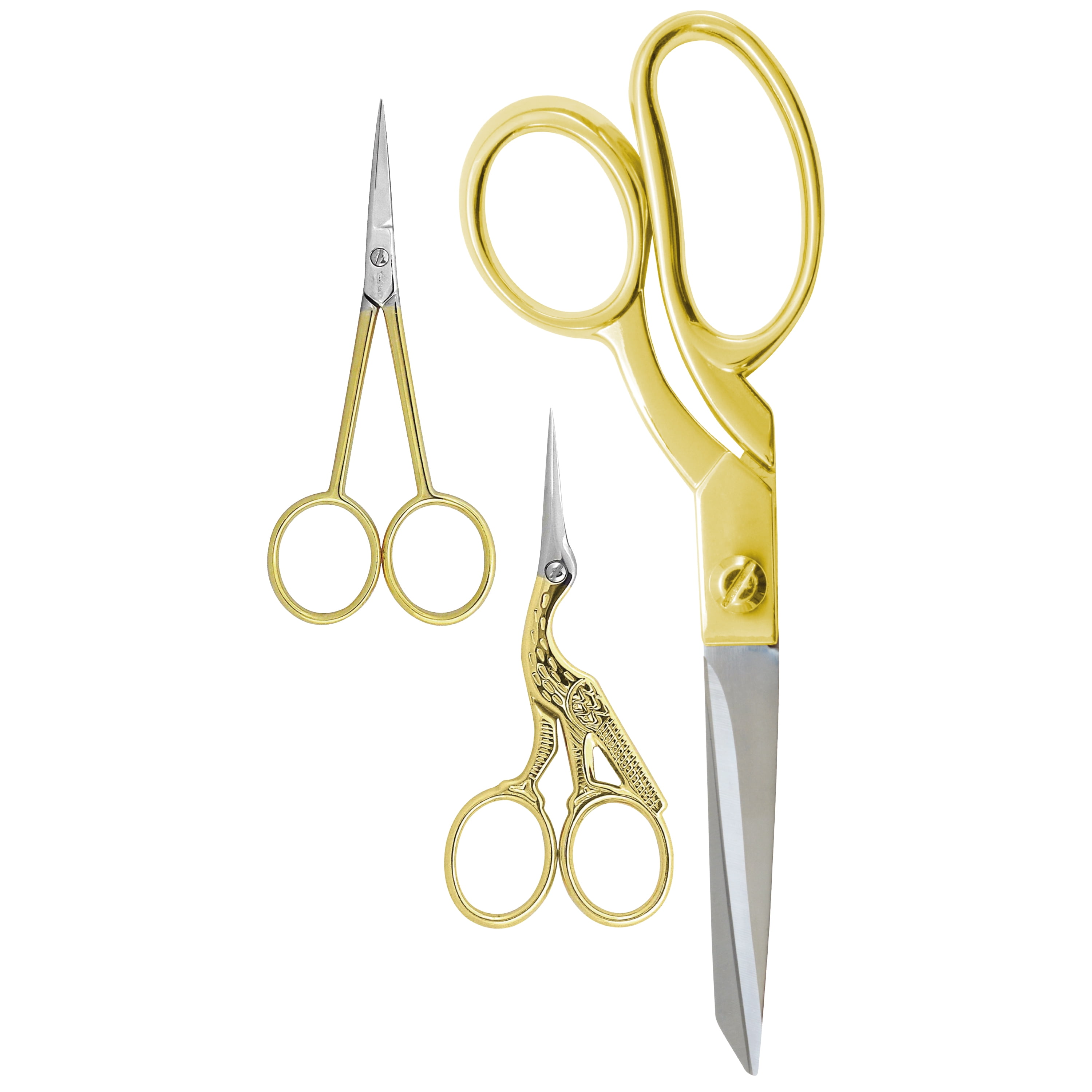 Lot Of 2 Multi Purpose Small Embroidery Fancy Scissors 3.5 Gold Plated  S.Steel