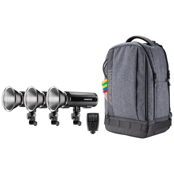 Westcott FJ200 Strobe 3-Light Backpack Kit with Universal Wireless Trigger