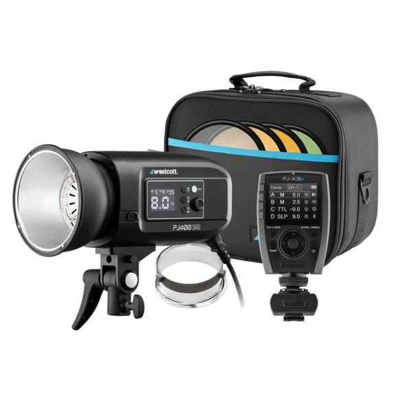Westcott FJ400-SE Studio Strobe 400Ws (110V) Bundle with FJ-X3 M Universal Wireless Flash Trigger with Adapter for Sony Cameras (2 items)