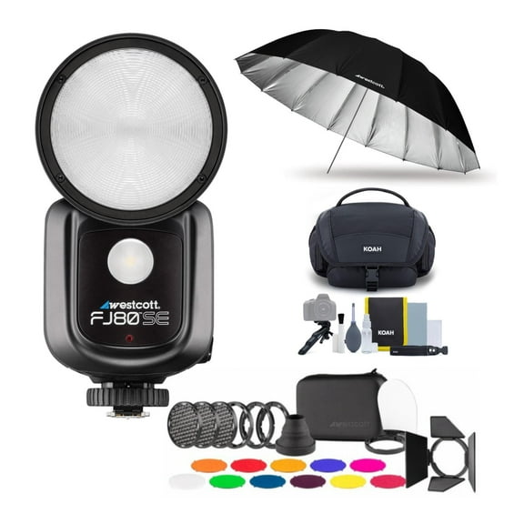 Westcott FJ80-SE M Universal 80Ws Speedlight with Umbrella, Accessory Kit
