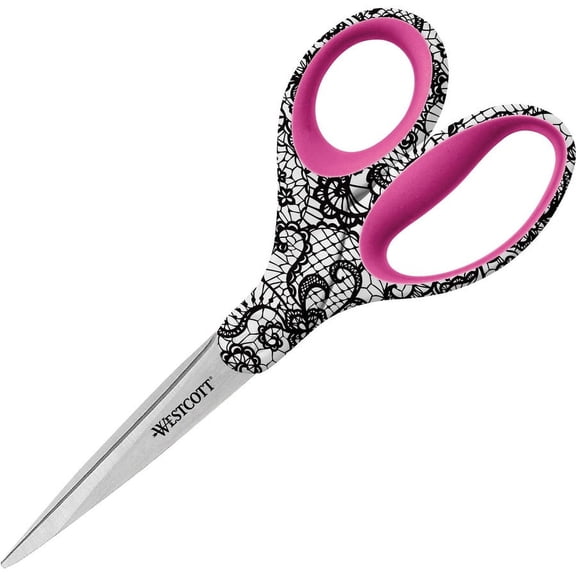 Westcott Fashion Pattern 8" Scissors - 8" Overall Length - Left/Right - Stainless Steel - Multi - 1 Each | Bundle of 5 Each