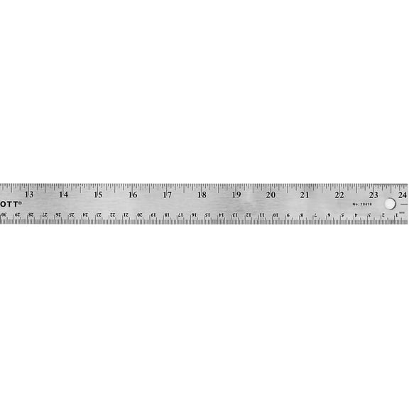 Stainless Steel Ruler W/Non-Slip Cork Back 24"-Silver