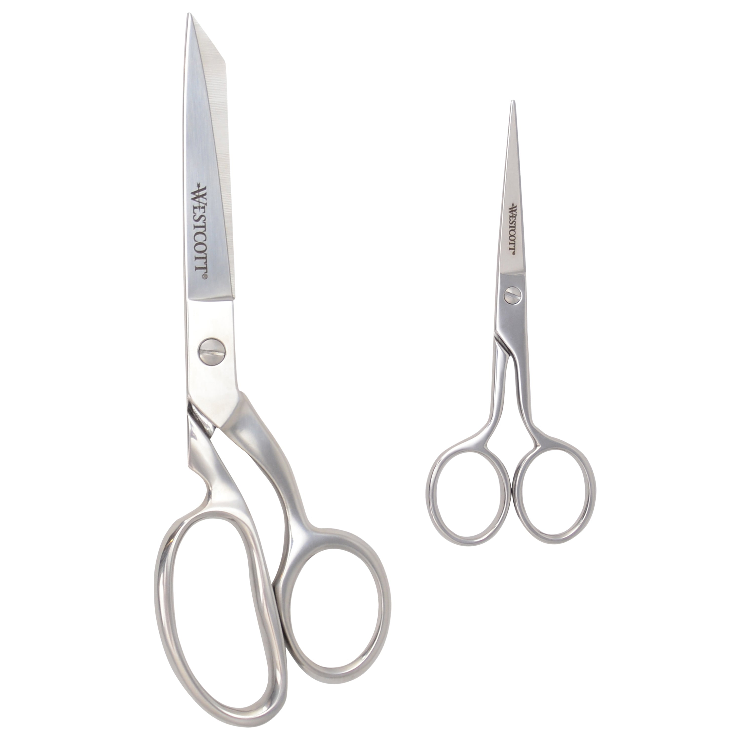 Westcott Forged 8in & 5in Scissors for Fabric and Paper Crafts, Dressmaker Shears & Detail Snips, 2-Pack