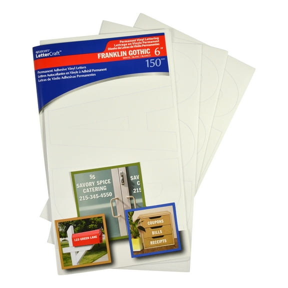 Westcott Franklin Goth 6 White Permanent Vinyl Lettering