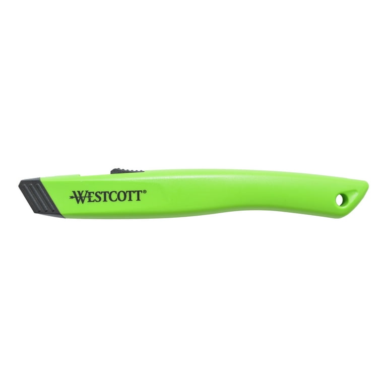Full Size Retractable Box Cutter, Plastic Handle, Green, 6/Box Full Size Retractable Box Cutter, Plastic Handle, Green, 6/Box