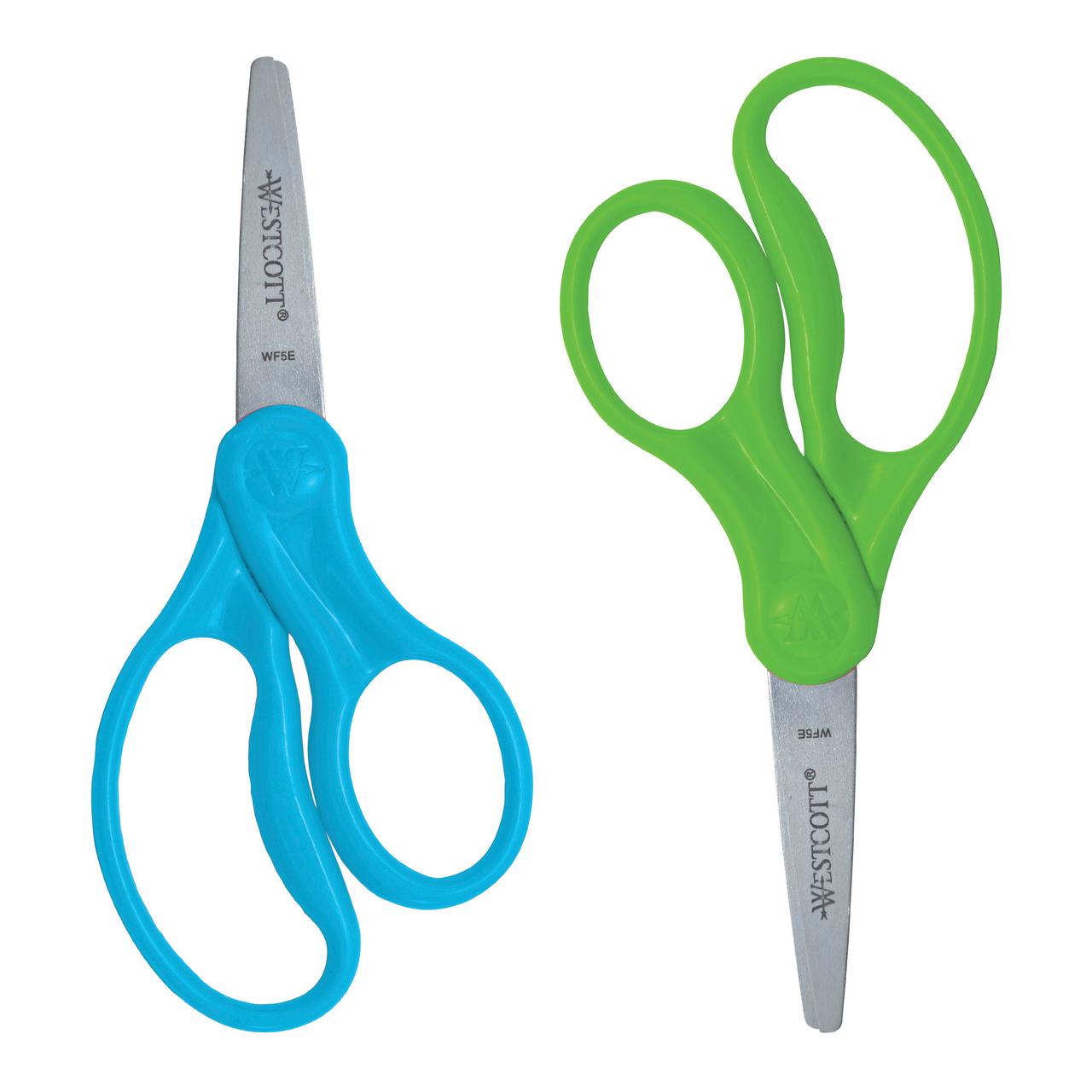 Westcott® Hard Handle Kids Value Scissors, 5", Pointed, Assorted Colors, 2 Pack - image 1 of 9