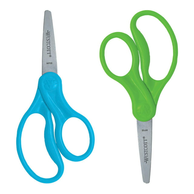 Westcott® Hard Handle Kids Value Scissors, 5", Pointed, Assorted Colors, 2 Pack