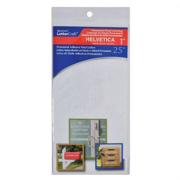 Westcott Helvetica 1 White Permanent Vinyl Lettering