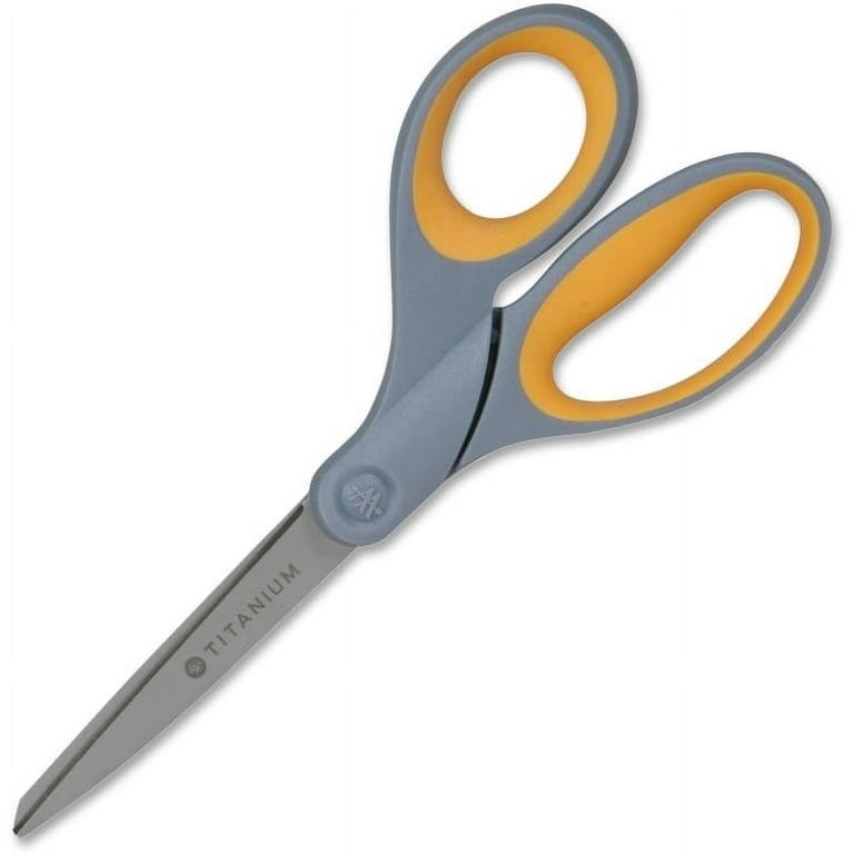 Westcott High Performance Titanium Bonded Scissors - 3.50 Cutting Length -  8 Overall Length - Straight-left/right - Titanium - Straight Tip 