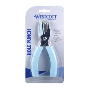 Westcott Soft Grip Single Hole Punch, Light Blue, 1-Count, Durable Plastic Included