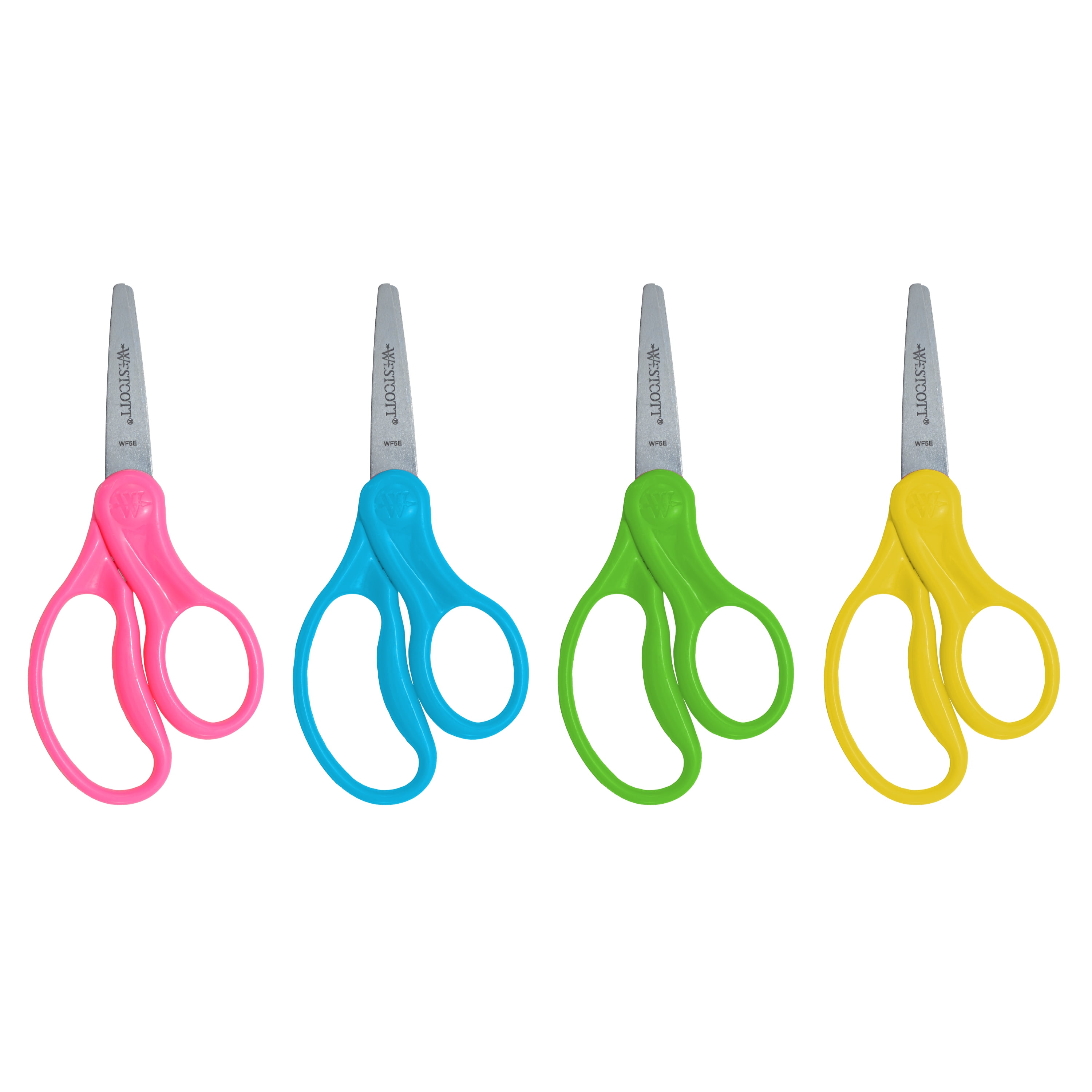 Westcott For Kids Scissors, Pointed Tip, 5" Long, 1.75" Cut Length, Randomly Assorted Straight Handles