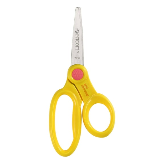 Westcott 5" Antimicrobial Protected Pointed Kids Scissors, Multicolor, Elementary, for Office, 1-Count