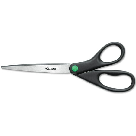 Westcott Kleen Earth Recycled Steel Scissors, 9", Straight, Black, 1-Count, High School Level