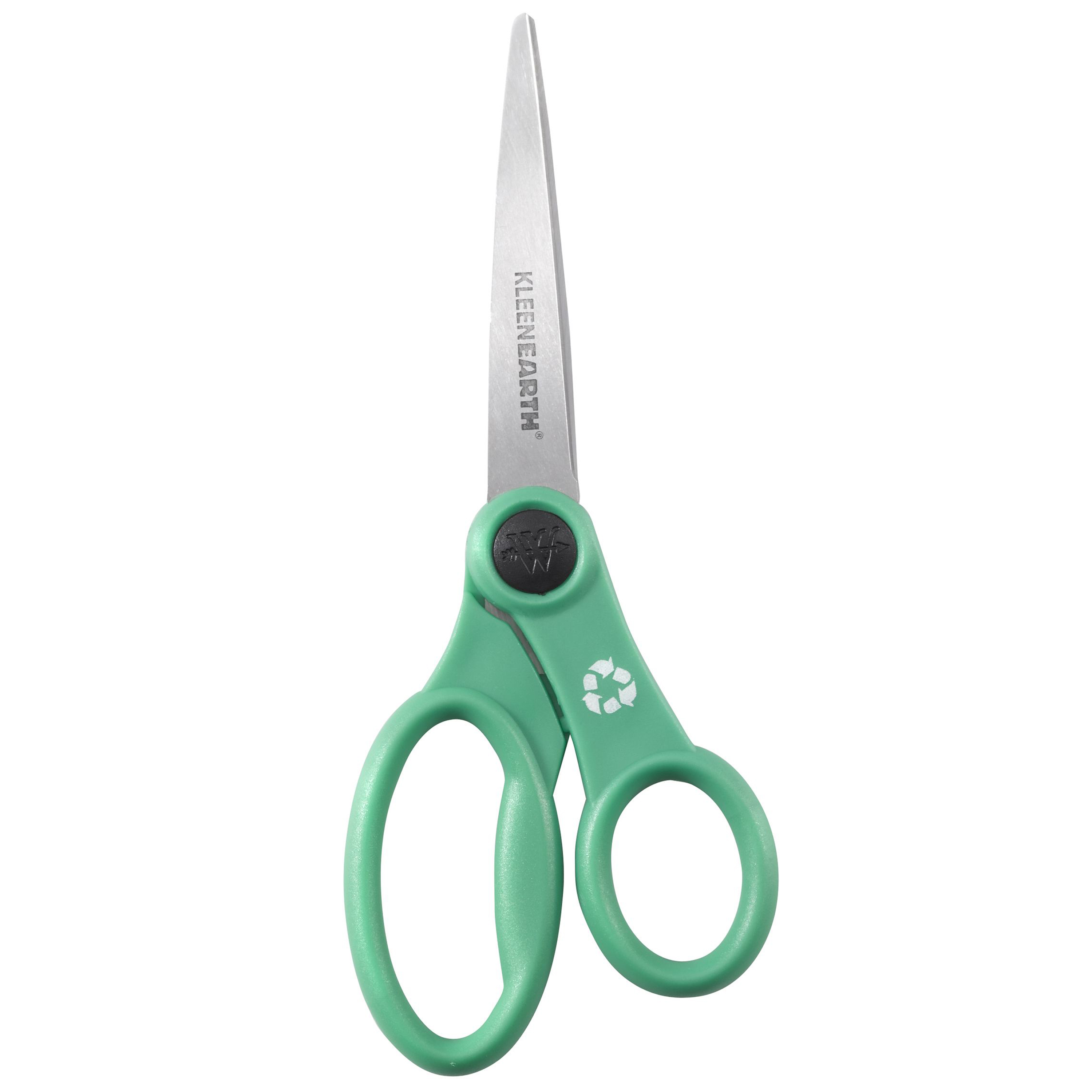 Westcott Kleenearth Recycled Scissors, 8", Straight, Anti-Microbial, Stainless Steel, for Office, Green, 1-Count - image 1 of 8