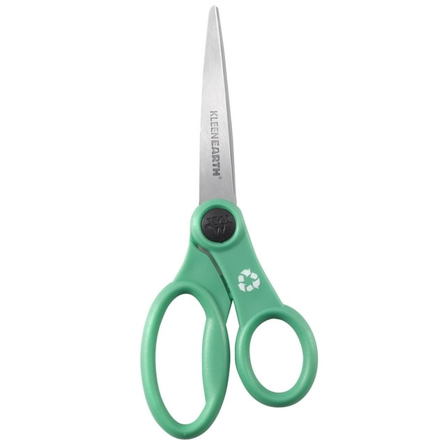 Westcott Kleenearth Recycled Scissors, 8", Straight, Anti-Microbial, Stainless Steel, for Office, Green, 1-Count