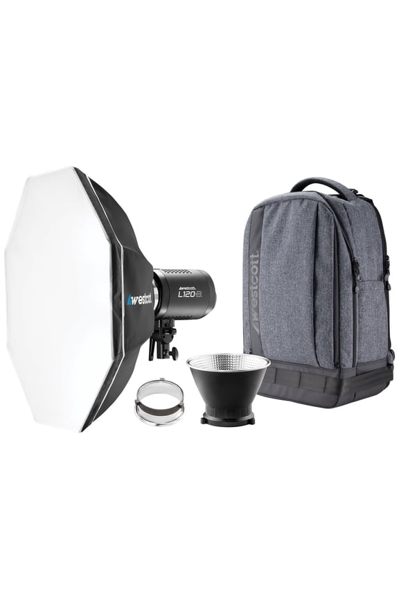 L120-B 120W Bi-Color COB LED Light Backpack Kit, Black