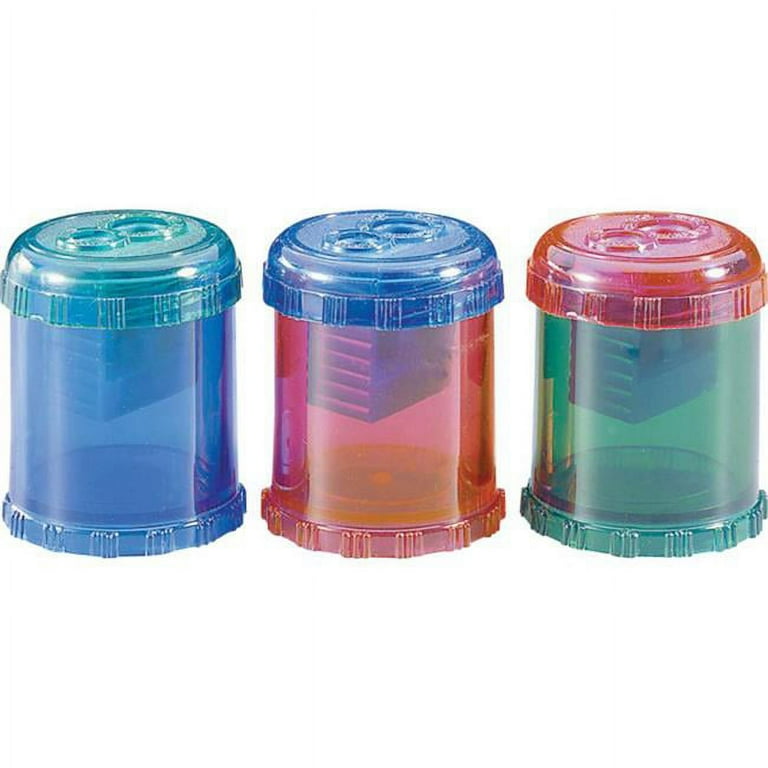 Pencil sharpener with outlet container