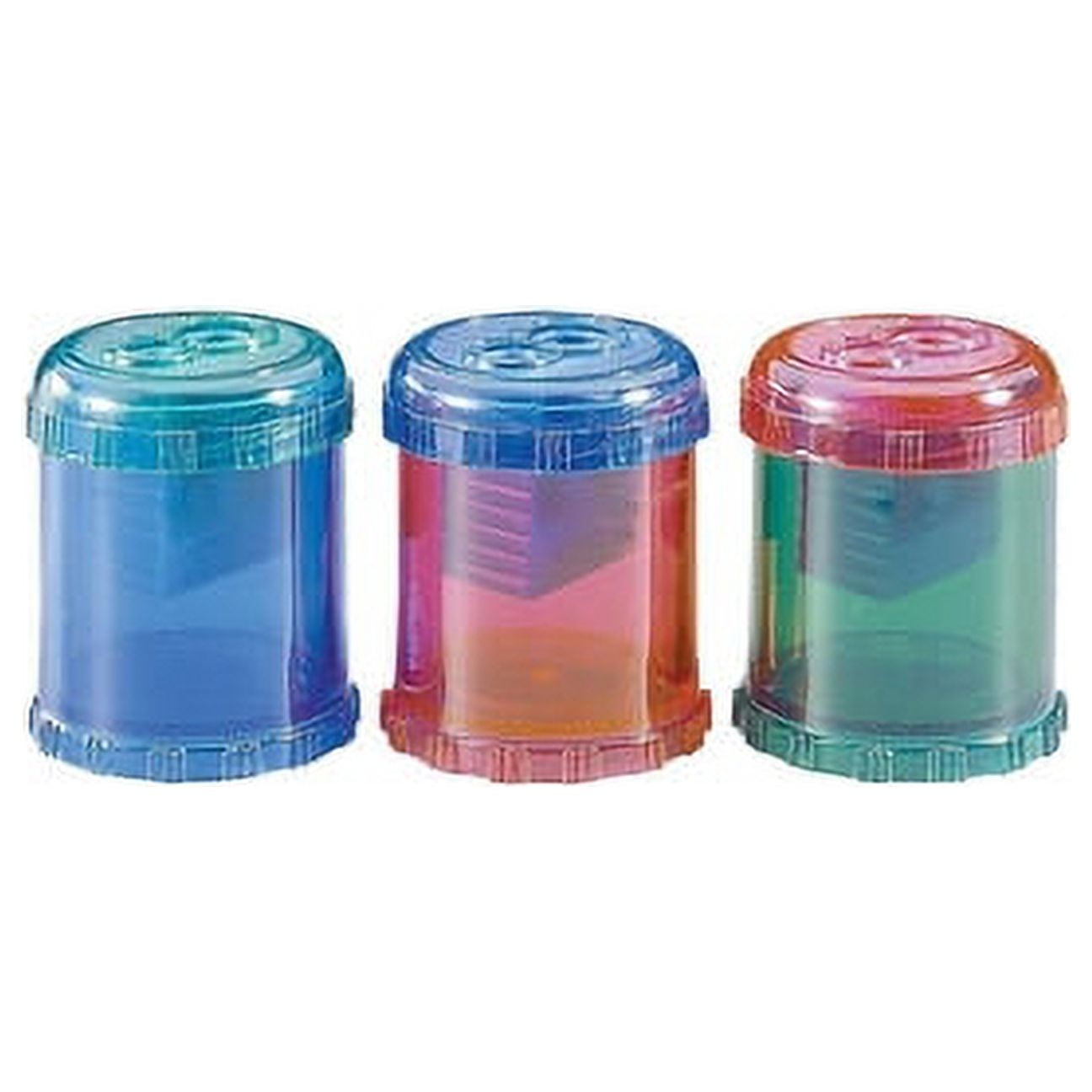 Assorted Color Plastic Manual Pencil and Crayon Sharpener with Stainless Steel Blades